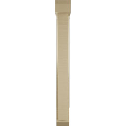 Ekena Millwork - BKTUR0352X20X32THR06RCPR - Timberthane Faux Wood Thorton Style Bracket w/ Offset Brace, Slat Ends, 3 1/2"W x 20"D x 32"H, Primed Tan