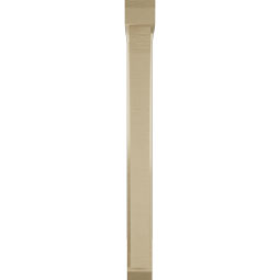 Ekena Millwork - BKTUR0352X24X36THR06RCPR - Timberthane Faux Wood Thorton Style Bracket w/ Offset Brace, Slat Ends, 3 1/2"W x 24"D x 36"H, Primed Tan