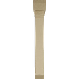 Ekena Millwork - BKTUR0352X26X26THR06RCPR - Timberthane Faux Wood Thorton Style Bracket w/ Offset Brace, Slat Ends, 3 1/2"W x 26"D x 26"H, Primed Tan