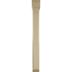 Ekena Millwork - BKTUR0352X26X34THR06RCPR - Timberthane Faux Wood Thorton Style Bracket w/ Offset Brace, Slat Ends, 3 1/2"W x 26"D x 34"H, Primed Tan