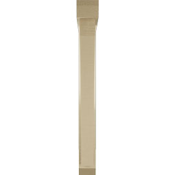 Ekena Millwork - BKTUR0352X28X32THR06RCPR - Timberthane Faux Wood Thorton Style Bracket w/ Offset Brace, Slat Ends, 3 1/2"W x 28"D x 32"H, Primed Tan
