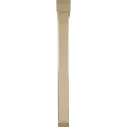 Ekena Millwork - BKTUR0352X28X36THR06RCPR - Timberthane Faux Wood Thorton Style Bracket w/ Offset Brace, Slat Ends, 3 1/2"W x 28"D x 36"H, Primed Tan