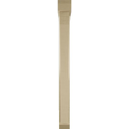 Ekena Millwork - BKTUR0352X30X38THR06RCPR - Timberthane Faux Wood Thorton Style Bracket w/ Offset Brace, Slat Ends, 3 1/2"W x 30"D x 38"H, Primed Tan