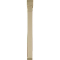 Ekena Millwork - BKTUR0352X32X36THR06RCPR - Timberthane Faux Wood Thorton Style Bracket w/ Offset Brace, Slat Ends, 3 1/2"W x 32"D x 36"H, Primed Tan