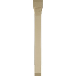 Ekena Millwork - BKTUR0352X34X34THR06RCPR - Timberthane Faux Wood Thorton Style Bracket w/ Offset Brace, Slat Ends, 3 1/2"W x 34"D x 34"H, Primed Tan