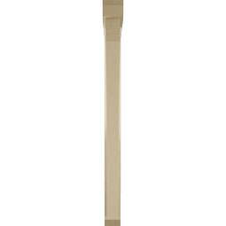 Ekena Millwork - BKTUR0352X38X44THR06RCPR - Timberthane Faux Wood Thorton Style Bracket w/ Offset Brace, Slat Ends, 3 1/2"W x 38"D x 44"H, Primed Tan