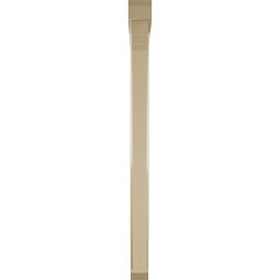 Ekena Millwork - BKTUR0352X42X48THR06RCPR - Timberthane Faux Wood Thorton Style Bracket w/ Offset Brace, Slat Ends, 3 1/2"W x 42"D x 48"H, Primed Tan