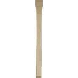 Ekena Millwork - BKTUR0352X46X46THR06RCPR - Timberthane Faux Wood Thorton Style Bracket w/ Offset Brace, Slat Ends, 3 1/2"W x 46"D x 46"H, Primed Tan