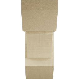 Ekena Millwork - BKTUR0554X14X14THR06RCPR - Timberthane Faux Wood Thorton Style Bracket w/ Offset Brace, Slat Ends, 5 1/2"W x 14"D x 14"H, Primed Tan