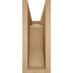 Ekena Millwork - BKTUR0554X14X14THR06RCPR - Timberthane Faux Wood Thorton Style Bracket w/ Offset Brace, Slat Ends, 5 1/2"W x 14"D x 14"H, Primed Tan