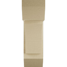 Ekena Millwork - BKTUR0554X14X18THR06RCPR - Timberthane Faux Wood Thorton Style Bracket w/ Offset Brace, Slat Ends, 5 1/2"W x 14"D x 18"H, Primed Tan