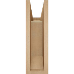 Ekena Millwork - BKTUR0554X14X18THR06RCPR - Timberthane Faux Wood Thorton Style Bracket w/ Offset Brace, Slat Ends, 5 1/2"W x 14"D x 18"H, Primed Tan