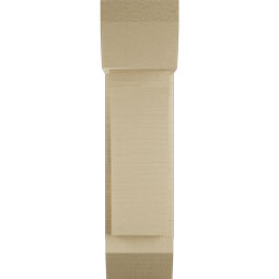 Ekena Millwork - BKTUR0554X14X22THR06RCPR - Timberthane Faux Wood Thorton Style Bracket w/ Offset Brace, Slat Ends, 5 1/2"W x 14"D x 22"H, Primed Tan