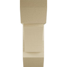 Ekena Millwork - BKTUR0554X16X16THR06RCPR - Timberthane Faux Wood Thorton Style Bracket w/ Offset Brace, Slat Ends, 5 1/2"W x 16"D x 16"H, Primed Tan