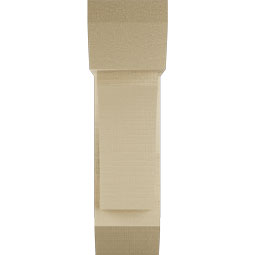 Ekena Millwork - BKTUR0554X16X20THR06RCPR - Timberthane Faux Wood Thorton Style Bracket w/ Offset Brace, Slat Ends, 5 1/2"W x 16"D x 20"H, Primed Tan