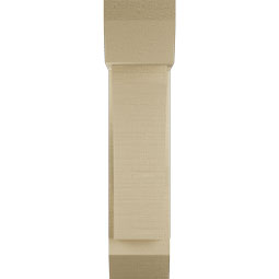 Ekena Millwork - BKTUR0554X16X24THR06RCPR - Timberthane Faux Wood Thorton Style Bracket w/ Offset Brace, Slat Ends, 5 1/2"W x 16"D x 24"H, Primed Tan