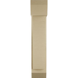 Ekena Millwork - BKTUR0554X16X28THR06RCPR - Timberthane Faux Wood Thorton Style Bracket w/ Offset Brace, Slat Ends, 5 1/2"W x 16"D x 28"H, Primed Tan