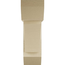 Ekena Millwork - BKTUR0554X18X18THR06RCPR - Timberthane Faux Wood Thorton Style Bracket w/ Offset Brace, Slat Ends, 5 1/2"W x 18"D x 18"H, Primed Tan
