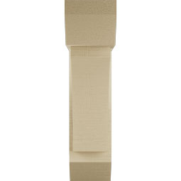 Ekena Millwork - BKTUR0554X18X22THR06RCPR - Timberthane Faux Wood Thorton Style Bracket w/ Offset Brace, Slat Ends, 5 1/2"W x 18"D x 22"H, Primed Tan