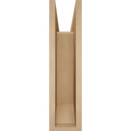 Ekena Millwork - BKTUR0554X18X22THR06RCPR - Timberthane Faux Wood Thorton Style Bracket w/ Offset Brace, Slat Ends, 5 1/2"W x 18"D x 22"H, Primed Tan