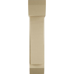 Ekena Millwork - BKTUR0554X18X26THR06RCPR - Timberthane Faux Wood Thorton Style Bracket w/ Offset Brace, Slat Ends, 5 1/2"W x 18"D x 26"H, Primed Tan