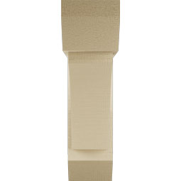 Ekena Millwork - BKTUR0554X20X20THR06RCPR - Timberthane Faux Wood Thorton Style Bracket w/ Offset Brace, Slat Ends, 5 1/2"W x 20"D x 20"H, Primed Tan
