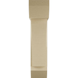 Ekena Millwork - BKTUR0554X20X24THR06RCPR - Timberthane Faux Wood Thorton Style Bracket w/ Offset Brace, Slat Ends, 5 1/2"W x 20"D x 24"H, Primed Tan