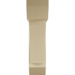 Ekena Millwork - BKTUR0554X22X22THR06RCPR - Timberthane Faux Wood Thorton Style Bracket w/ Offset Brace, Slat Ends, 5 1/2"W x 22"D x 22"H, Primed Tan