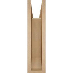 Ekena Millwork - BKTUR0554X22X22THR06RCPR - Timberthane Faux Wood Thorton Style Bracket w/ Offset Brace, Slat Ends, 5 1/2"W x 22"D x 22"H, Primed Tan
