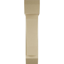 Ekena Millwork - BKTUR0554X22X26THR06RCPR - Timberthane Faux Wood Thorton Style Bracket w/ Offset Brace, Slat Ends, 5 1/2"W x 22"D x 26"H, Primed Tan