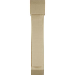 Ekena Millwork - BKTUR0554X22X30THR06RCPR - Timberthane Faux Wood Thorton Style Bracket w/ Offset Brace, Slat Ends, 5 1/2"W x 22"D x 30"H, Primed Tan