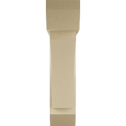 Ekena Millwork - BKTUR0554X24X24THR06RCPR - Timberthane Faux Wood Thorton Style Bracket w/ Offset Brace, Slat Ends, 5 1/2"W x 24"D x 24"H, Primed Tan