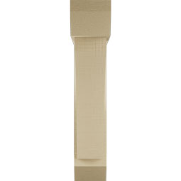 Ekena Millwork - BKTUR0554X24X28THR06RCPR - Timberthane Faux Wood Thorton Style Bracket w/ Offset Brace, Slat Ends, 5 1/2"W x 24"D x 28"H, Primed Tan