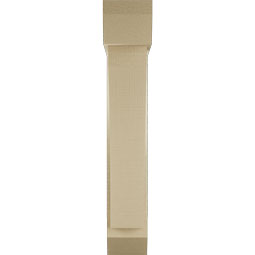 Ekena Millwork - BKTUR0554X24X32THR06RCPR - Timberthane Faux Wood Thorton Style Bracket w/ Offset Brace, Slat Ends, 5 1/2"W x 24"D x 32"H, Primed Tan