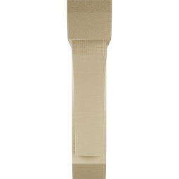 Ekena Millwork - BKTUR0554X26X26THR06RCPR - Timberthane Faux Wood Thorton Style Bracket w/ Offset Brace, Slat Ends, 5 1/2"W x 26"D x 26"H, Primed Tan