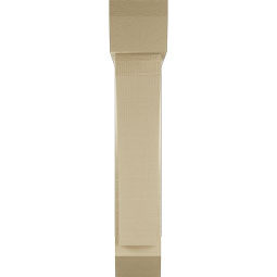 Ekena Millwork - BKTUR0554X26X30THR06RCPR - Timberthane Faux Wood Thorton Style Bracket w/ Offset Brace, Slat Ends, 5 1/2"W x 26"D x 30"H, Primed Tan