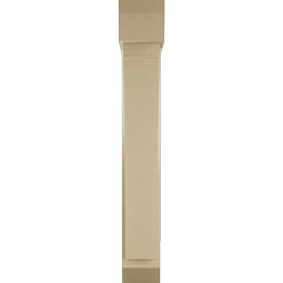 Ekena Millwork - BKTUR0554X26X38THR06RCPR - Timberthane Faux Wood Thorton Style Bracket w/ Offset Brace, Slat Ends, 5 1/2"W x 26"D x 38"H, Primed Tan