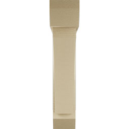 Ekena Millwork - BKTUR0554X28X28THR06RCPR - Timberthane Faux Wood Thorton Style Bracket w/ Offset Brace, Slat Ends, 5 1/2"W x 28"D x 28"H, Primed Tan