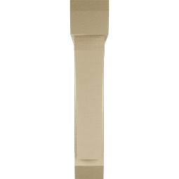 Ekena Millwork - BKTUR0554X30X30THR06RCPR - Timberthane Faux Wood Thorton Style Bracket w/ Offset Brace, Slat Ends, 5 1/2"W x 30"D x 30"H, Primed Tan