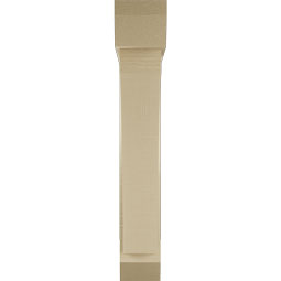 Ekena Millwork - BKTUR0554X30X34THR06RCPR - Timberthane Faux Wood Thorton Style Bracket w/ Offset Brace, Slat Ends, 5 1/2"W x 30"D x 34"H, Primed Tan
