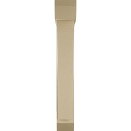 Ekena Millwork - BKTUR0554X30X38THR06RCPR - Timberthane Faux Wood Thorton Style Bracket w/ Offset Brace, Slat Ends, 5 1/2"W x 30"D x 38"H, Primed Tan