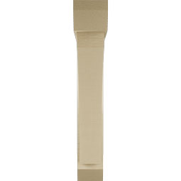 Ekena Millwork - BKTUR0554X34X34THR06RCPR - Timberthane Faux Wood Thorton Style Bracket w/ Offset Brace, Slat Ends, 5 1/2"W x 34"D x 34"H, Primed Tan