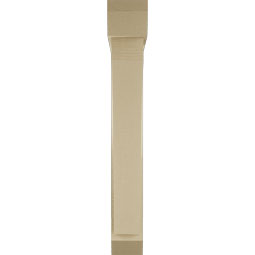 Ekena Millwork - BKTUR0554X34X40THR06RCPR - Timberthane Faux Wood Thorton Style Bracket w/ Offset Brace, Slat Ends, 5 1/2"W x 34"D x 40"H, Primed Tan