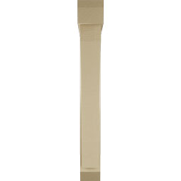 Ekena Millwork - BKTUR0554X38X44THR06RCPR - Timberthane Faux Wood Thorton Style Bracket w/ Offset Brace, Slat Ends, 5 1/2"W x 38"D x 44"H, Primed Tan