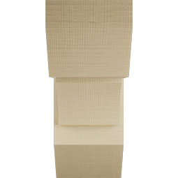 Ekena Millwork - BKTUR0756X18X18THR06RCPR - Timberthane Faux Wood Thorton Style Bracket w/ Offset Brace, Slat Ends, 7 1/2"W x 18"D x 18"H, Primed Tan
