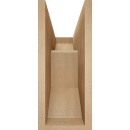Ekena Millwork - BKTUR0756X18X18THR06RCPR - Timberthane Faux Wood Thorton Style Bracket w/ Offset Brace, Slat Ends, 7 1/2"W x 18"D x 18"H, Primed Tan