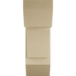 Ekena Millwork - BKTUR0756X18X22THR06RCPR - Timberthane Faux Wood Thorton Style Bracket w/ Offset Brace, Slat Ends, 7 1/2"W x 18"D x 22"H, Primed Tan