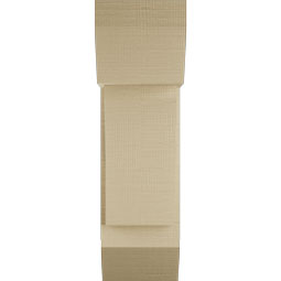 Ekena Millwork - BKTUR0756X18X26THR06RCPR - Timberthane Faux Wood Thorton Style Bracket w/ Offset Brace, Slat Ends, 7 1/2"W x 18"D x 26"H, Primed Tan