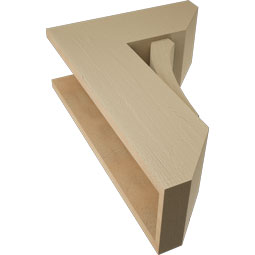 Ekena Millwork - BKTUR0756X18X26THR06RCPR - Timberthane Faux Wood Thorton Style Bracket w/ Offset Brace, Slat Ends, 7 1/2"W x 18"D x 26"H, Primed Tan