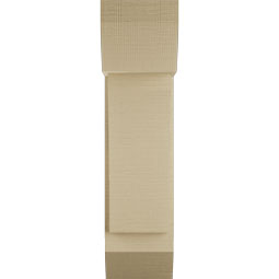 Ekena Millwork - BKTUR0756X18X30THR06RCPR - Timberthane Faux Wood Thorton Style Bracket w/ Offset Brace, Slat Ends, 7 1/2"W x 18"D x 30"H, Primed Tan